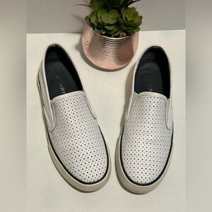 Sperry White Perforated Slip-On Sneakers